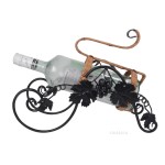 MS016 On the Vine Embellished Metal Carriage Wine Holder 